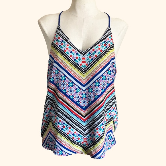 Reversible Maurice’s Multi-colour and Navy Blue Sleeveless Blouse - Size S - Picture 2 of 6